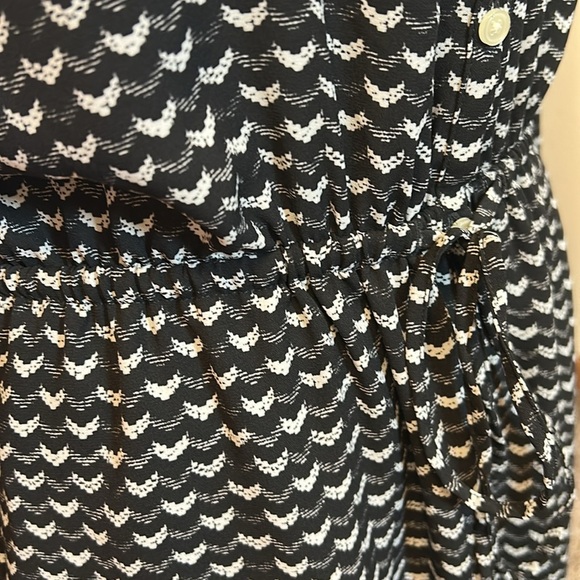 NWT GAP Black White Geomtric Print Long Sleeve Button Down Midi Shirt Dress sz S - Picture 10 of 16